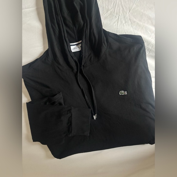 Lacoste Men's Big Fit Hooded T-Shirt long Sleeve Black 3XL - Picture 3 of 7